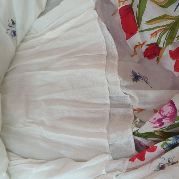 Jopou Romantic Victorian Ruching Floral Maxi Skirt Voile High Waist S NWT - Picture 9 of 10